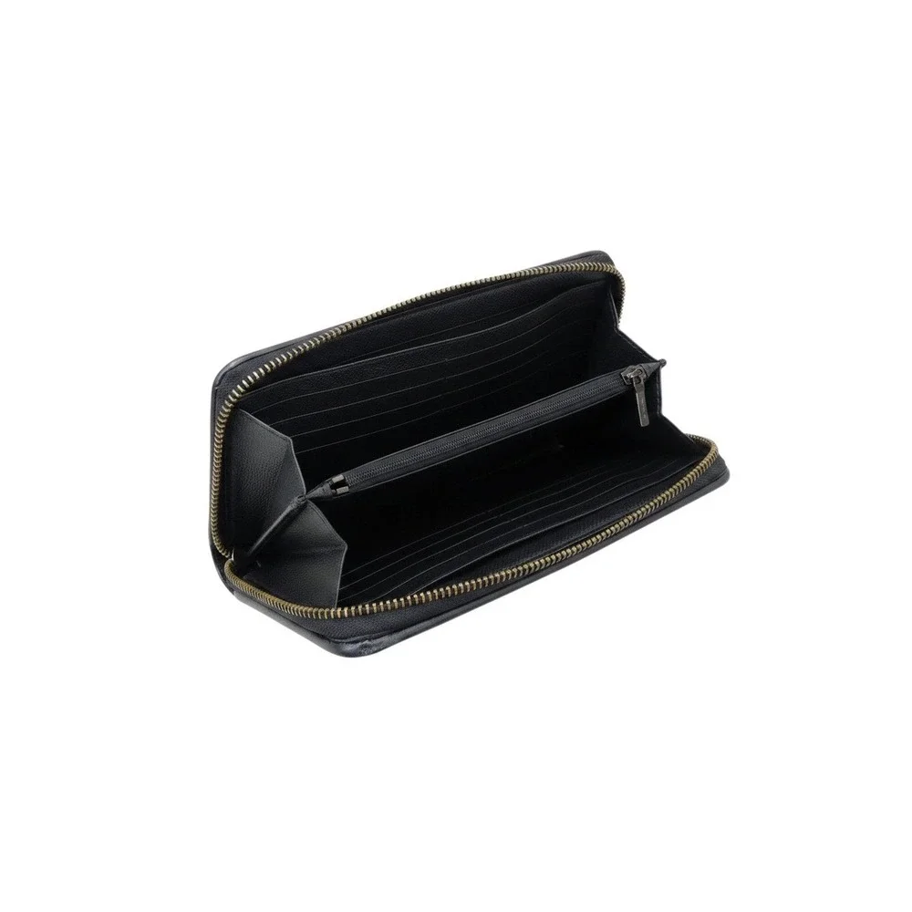 Coach Travel Organizer Wallet Mens OS Black Excellent Leather Zip Around Handle